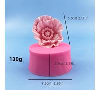 TEMU Molde de silicona de 1 pieza con forma de flor de amapola 3D, para fondant, pasteles, chocolate a , de pegamento, jabón perfumado a