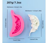 TEMU Molde de Silicona de Ángeles Jóvenes sobre Plumas 3D para Velas, Jabones y Manualidades DIY - Material de Grado Alimenticio