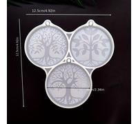 TEMU molde de silicona de árbol de con etiqueta redonda para colgante, molde circular de árbol de , etiqueta de decoración para mochila de colección de árbol de , Árbol de .