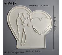 TEMU Molde de silicona de yeso "Amor de boda" para decoración de candelabros DIY, molde de silicona para resina epoxi, decoración del hogar, molde de silicona de yeso S0503