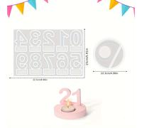 TEMU Molde de silicona para candelabros digitales, Molde combinado para candelabros con números del 0 al 9, Números para velas de , Molde de arcilla de yeso de resina para fundición de joyería
