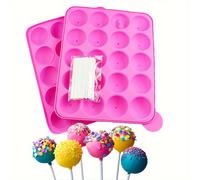TEMU Molde de Silicona para de 20 Cavidades con 20 Palitos - para Cake Pops, Chocolate y Dulces, Moldes para Chocolate