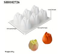 TEMU Molde de Silicona para Hornear de 6 Cavidades con Diseño de Capullos y Tulipanes, Molde para Velas Aromáticas Hechas a