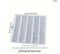 TEMU Molde de Silicona para Marcador de Libros con de Hojas y Flores de Rectángulo, Moldes de Silicona para Fundición de Epoxy para Marcador de Libros, Hacer Manualidades 3D DIY Decorativas