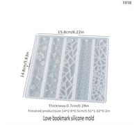 TEMU Molde de Silicona para Marcador de Libros con de Hojas y Flores de Rectángulo, Moldes de Silicona para Fundición de Epoxy para Marcador de Libros, Hacer Manualidades 3D DIY Decorativas