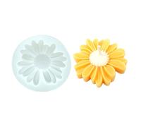 TEMU Molde de silicona para vela redonda de margarita 3D | Moldes decorativos de flores para jabón, arcilla y resina | Decoración navideña para el hogar