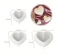 TEMU Molde de silicona para velas con forma de de amor, 3 piezas | de tejido, yeso de caída, aromaterapia, tamaños grandes, medianos y pequeños para decoración del hogar