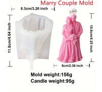 TEMU Molde de silicona para velas con una pareja recién casada, para crear estatuas aromáticas. Ideal para proyectos, esta herramienta para de San Valentín y para hacer jabón artesanal o velas de yeso