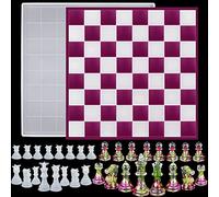 TEMU Molde de tablero de damas y ajedrez grande XL de 12 pulgadas, tamaño completo, molde de resina de silicona de epoxy 3D