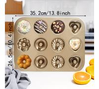 TEMU Molde para Hornear Donas y Muffins de Estilo Vintage de Calidad de - Herramienta de Cocina Metálica de 6/9/12 Cavidades para Galletas de Perfectas, Panqueques y Más