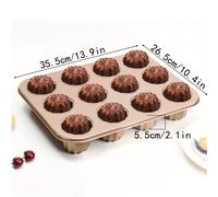 TEMU Molde para pasteles de cannele de 6 cavidades/12 cavidades, antiadherente, acero al carbono, para horno, ideal para , mousse, pudín, horneado de postres, con instrucciones de cuidado a .