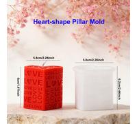 TEMU Molde para vela del Amor | Molde cilíndrico y con de AMOR en relieve, material de silicona, forma irregular, ideal para , jabón artesanal y regalo de San Valentín, 1