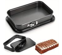 TEMU Molde rectangular para con forma de molla, 24 X , con función a prueba de fugas, molde antiadherente para cheesecake con base desmontable, molde para hornear tartas de helado (forma rectangular)