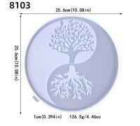 TEMU Moldes de Resina de Árbol de Yin Yang Tai Chi, Decoración Colgante para Pared, Adornos de Mesa, Moldes de Silicona para Resina de Árbol de