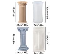 TEMU Moldes de resina para fundición de velas perfumadas cilíndricas estilo , moldes cilíndricos para velas, moldes de silicona de resina epoxi de arcilla de yeso 3D para decoración del hogar