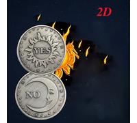 TEMU Moneda 2D . El Luz, Positividad y Respuestas Afirmativas, Mientras que el Reverso , Contemplación y Elecciones Negativas. Es un Regalo para y Familiares