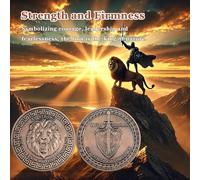 TEMU Moneda de del León - Moneda Leo y Fuerte con Diseño y , Regalo de con Religiosas para Hombres, Mujeres, y