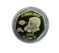 TEMU Moneda Réplica "Sobreviví a la de 2020", Monumento para , Artesanía Coleccionable y Decoración Halloween
