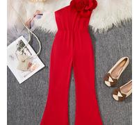 TEMU Mono Asimétrico de Único 3D para Niñas con Pantalones Acampanados - Conjunto de , Pantalones Acampanados Lavables a Máquina Adecuados para , , para Exteriores