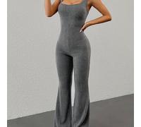 TEMU Mono de Cuello Cuadrado a Rayas Youduomi para Mujer - Mono Elástico Lavable en Máquina con Ajuste para Casual, Ropa Cómoda y Material No Transparente, Fácil de