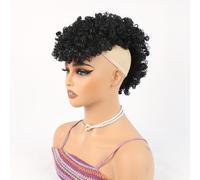 TEMU Moño de pelo afro con flequillo sintético Curly Mohawk Fauxhawks Clip en de caballo con clips para extensiones de cabello de mujer