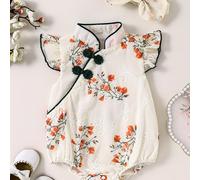 TEMU Mono de Princesa para Bebé Niña, con Body Triangular Bordado con Qipao y Falda de Tul, para la del Primer Mes, para Exteriores