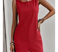 TEMU Mono Elegante Sin Espalda con Escote Cuadrado para Mujer - Poliéster Elástico de Color Sólido, Ropa Casual Lavable a Máquina y Transpirable para Playa, Oficina o Fiesta, Fácil Cuidado, Versátil
