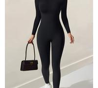 TEMU Mono largo de larga para mujer, ajustado, de cintura , con cremallera en la espalda, deportivo e .