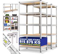 TEMU MONZANA® 2X Estantería de resistencia XL 180X90X60Cm 1750Kg 5 Estantes, Estante para almacén, Estante para sótano, Estante de montaje, Estante para