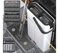 TEMU Mopa Rascable , Rotatorio , Equipada con 4 Paños de Mopa Exclusivos, Base Gruesa, Adecuada para , Dormitorio y Baño, Juego de Mopa de Limpieza Portátil para Exteriores
