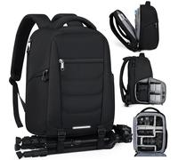 TEMU Moqueta de Cámara SDYSM Profesional para DSLR SLR sin Espejo, Mochila con para Portátil de 15.6 Pulgadas, Estuche Antirrobo para Viajes, Gran Capacidad, Mochila Fotográfica Negra