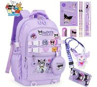 TEMU Moqueta Sanrio Temática Kuromi con Bolso de , Set de Papelería, y Insignias