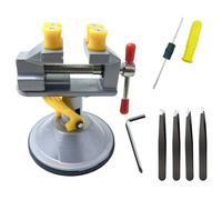 TEMU Morsa de mesa con base de succión, kit de morsa para que 360°, completa con un destornillador de precisión y pinzas, ideal para proyectos, reparaciones , fabricación de joyería y sujeción de PCBs
