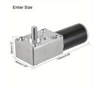 TEMU Motor de de 12V/24V Compatible para Robots y Máquinas - Par (70kgcm), Autobloqueo, Velocidad Ajustable (7RPM a 470RPM), Motor Miniatura
