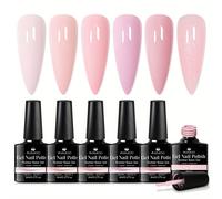 TEMU MSRUIOO Juego de 6 Esmaltes en Gel Base Goma Jelly Nude con , 8ml/0.27fl.oz, Removible con Soak Off /LED Necesario, Decoraciones para Uñas Duraderas, Fórmula Sin para Diseño de Manicura