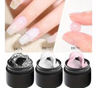 TEMU MTSSII Set de 3 Piezas de Gel Duro Antiadherente para Extensión Manual, Esmalte de Uñas para Modelado Floral en Relieve y de Uñas Sólido V