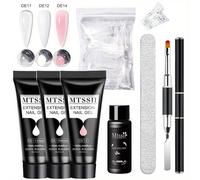 TEMU MTSSII Set de Gel para Extensión de Uñas, Piezas con Clips Transparentes, y 20 Postizas Rápidas. Bolígrafo Dual para Extensiones con Pegamento, Tiras Abrasivas y Regalo de Manicura