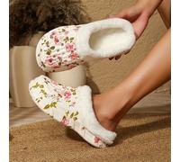 TEMU Mules cálidos para mujer con forro de felpa, con fundas para zapatos removibles, Zapatos de mujer