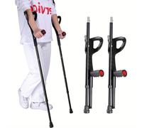 TEMU Muletas de brazo ajustables, bastones de aluminio para caminar, muletas de antebrazo plegables, bastones para adultos, ligeros, desmontables, portátiles, soporte para piernas.