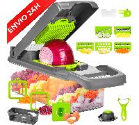 TEMU Multifuncional Cortador de Mandolina de Cocina Profesional 16 en 1 | Picadora de Verduras con Cuchillas Intercambiables, Rallador Profesional, Separador de Huevos y Pelador