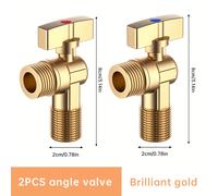 TEMU Musurjoy 2 Piezas Válvula de Agua de T de Latón de Flujo - Válvula G1/2", Adecuada para Baño, Inodoro, Fregadero de Cocina, Calentador de Agua y Más. Regalo Ideal para de San Valentín, Pascua y