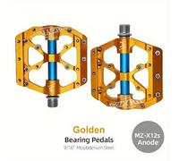 TEMU Mzyrh Aleación de Aluminio Pedales de Bicicleta, Ultraligeros Antideslizantes CNC BMX MTB Pedal de Carretera Cojinetes Sellados, Ajuste Universal Pedales de Ciclismo - Dorado