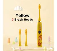 TEMU N604, Cepillo de Dientes Eléctrico a Pilas, Tres Cabezales de Cepillo Eléctrico y Tiene un Diseño Exterior de Dibujos Animados