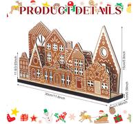 TEMU Navideño de de Jengibre DIY - Decoración de Mesa de Madera Artificial con Pre-Cortadas, Fácil Montaje, Decoración de Mantel o Mesa Rústica, Diseño Similar a Jengibre para Fiestas Amigables