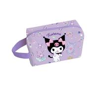 TEMU Neceser Autorizado de Sanrio Kuromi, Portátil y Espacioso para Artículos de Viaje y Almacenamiento de Cuidado de la Piel