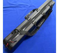 TEMU negra de ABS para tacos de billar que puede 2-3 tacos de media talla, con un diseño elegante que se puede llevar a o en la espalda.