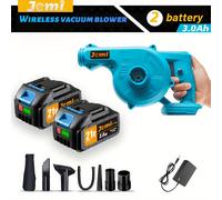 TEMU Neumática Inalámbrica, Sopladora de Hojas con Pantalla Digital 21V y Batería de 3.0 Ah + Cargador Rápido, Aspiradora Eléctrica para Jardín, Secado de Coches y Pelos de Mascotas