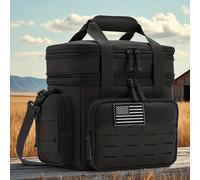 TEMU Nevera Aislada Negra, Térmica, Equipo de Camping, Ideal para Trabajadores que Viajan al Oficio, Actividades al Aire Libre, MOLLE, Bolsa Resistente y Duradera