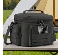 TEMU Nevera Aislada Negra, Térmica, Equipo de Camping, Ideal para Trabajadores que Viajan al Oficio, Actividades al Aire Libre, MOLLE, Bolsa Resistente y Duradera