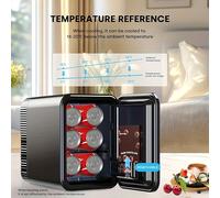 TEMU Nevera Mini RV de 4 Litros/6 Latas, AC+12V , Enfriador y Calentador Portátil para Dormitorios, Hogar, Viajes/Cuidado de la Piel, Cosméticos/Frutas y Bebidas,